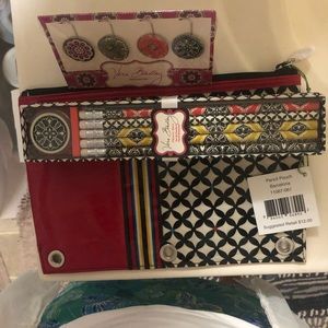 NWT Vera Bradley bundle for BackToSchool Pencil pouch, 8 paperclips & pencil box